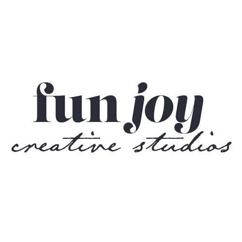 Logo of 'fun joy creative studios' with a white background